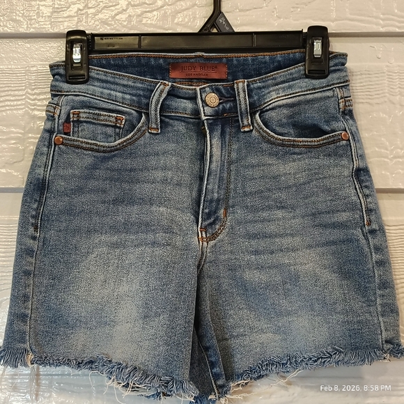 Judy Blue Pants - Judy Blue Womens Small Fray Cut Off Hem Denim Shorts Stretch Summer